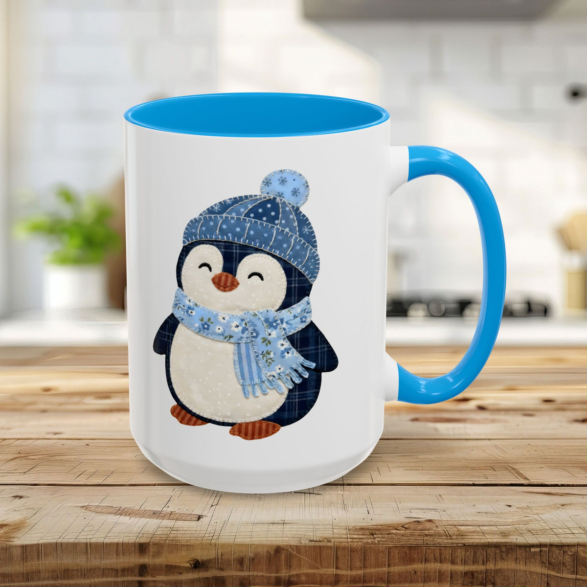 Cute Faux Patchwork Penguin Mug (11/15oz)