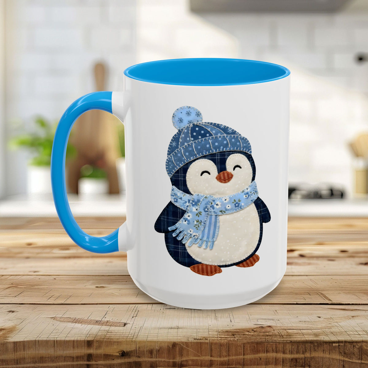Cute Faux Patchwork Penguin Mug (11/15oz)