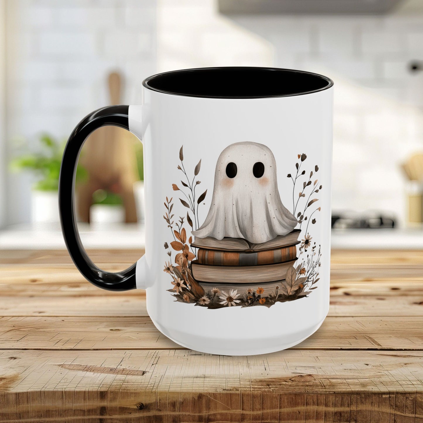 Cute Halloween Ghost Reading Mug (11/15oz)