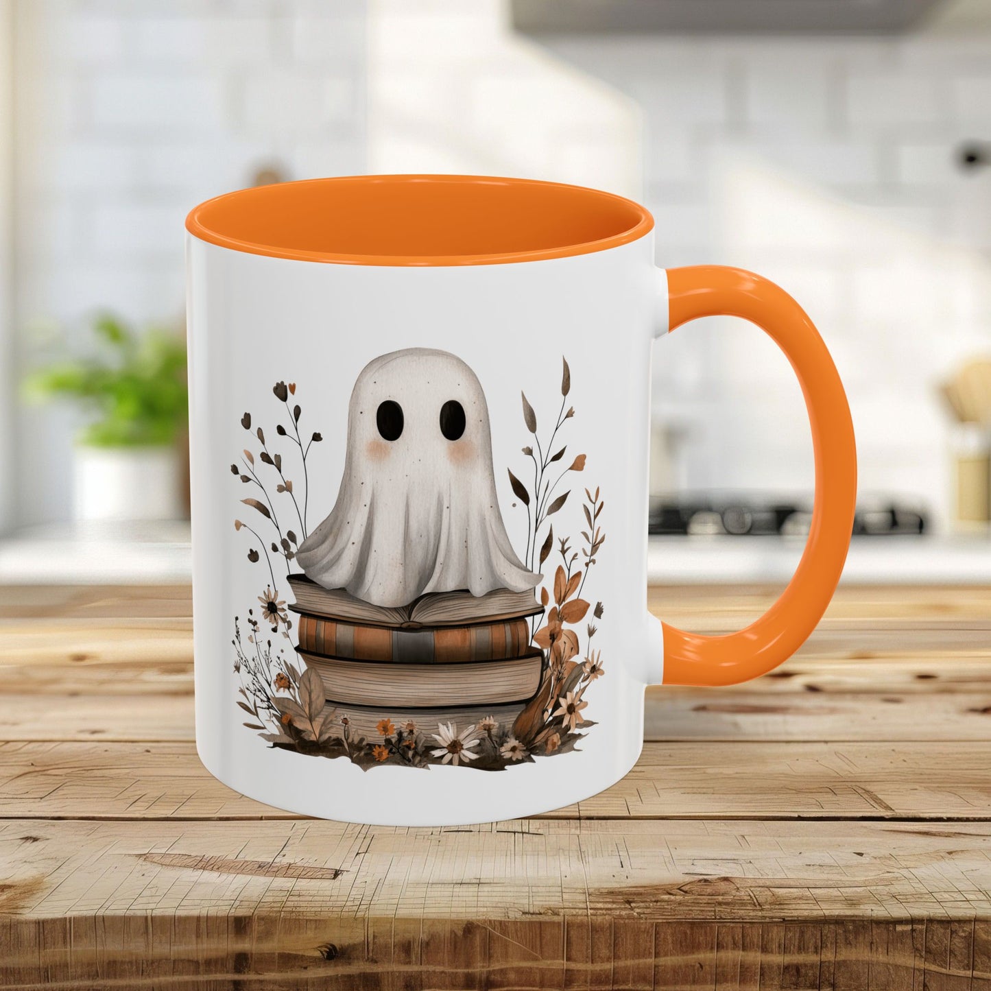 Cute Halloween Ghost Reading Mug (11/15oz)