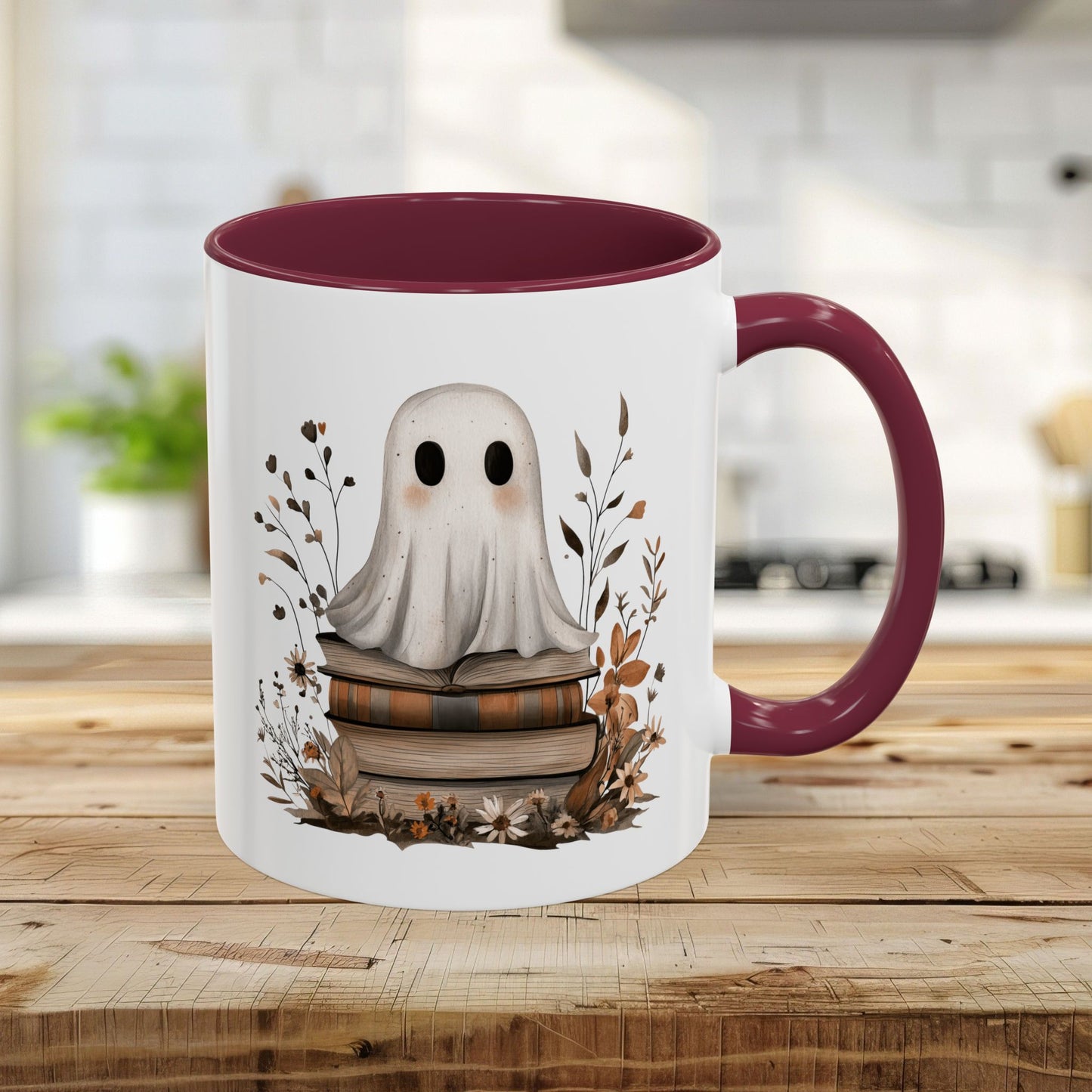 Cute Halloween Ghost Reading Mug (11/15oz)