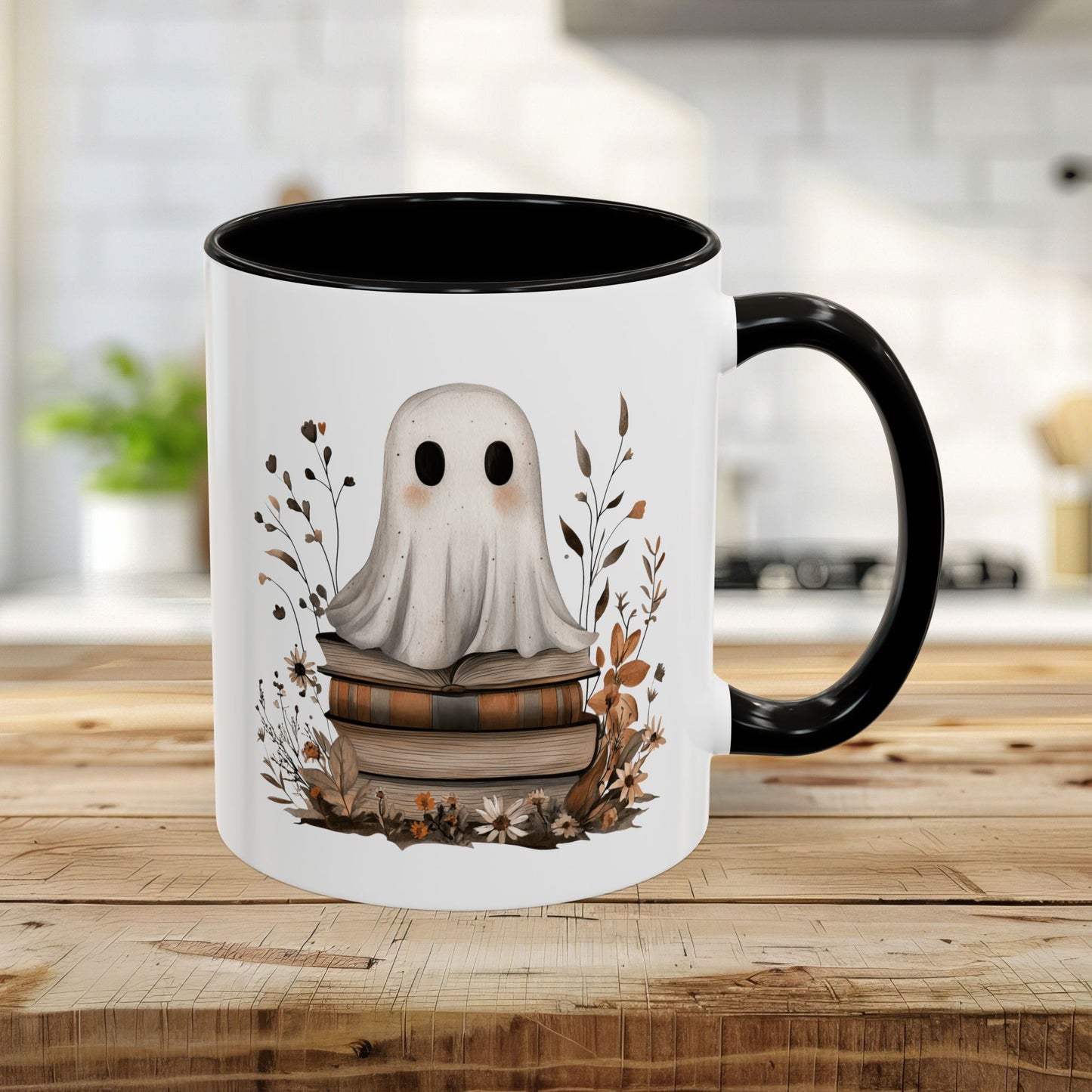 Cute Halloween Ghost Reading Mug (11/15oz)