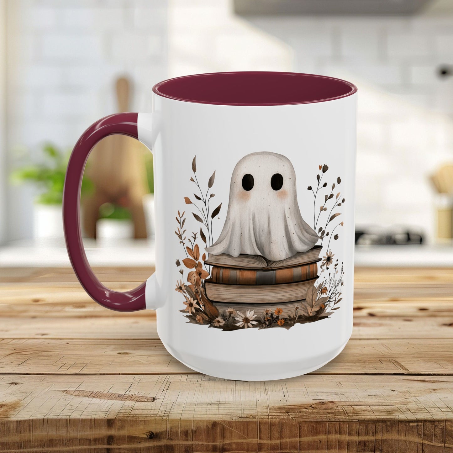 Cute Halloween Ghost Reading Mug (11/15oz)