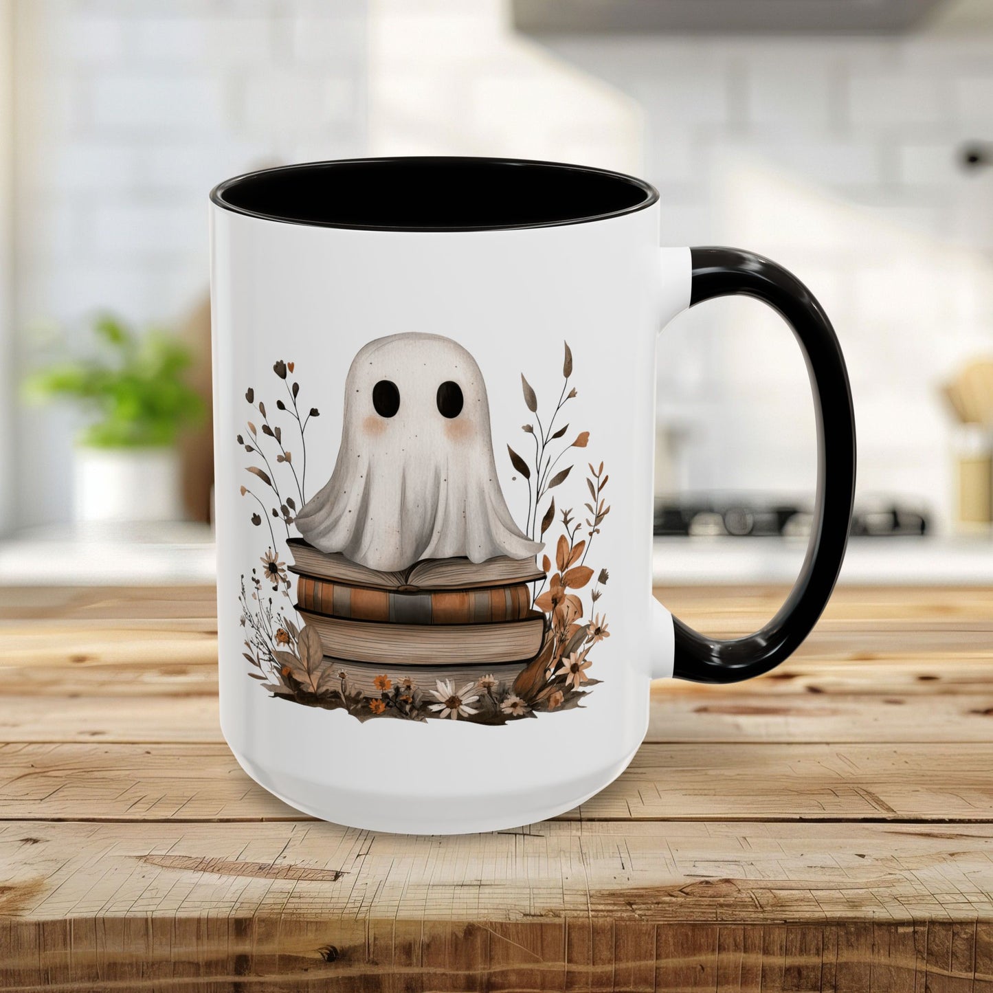 Cute Halloween Ghost Reading Mug (11/15oz)