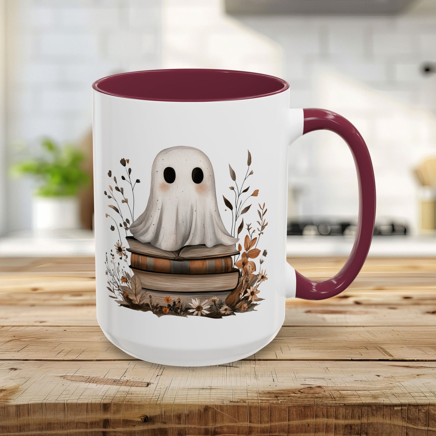 Cute Halloween Ghost Reading Mug (11/15oz)
