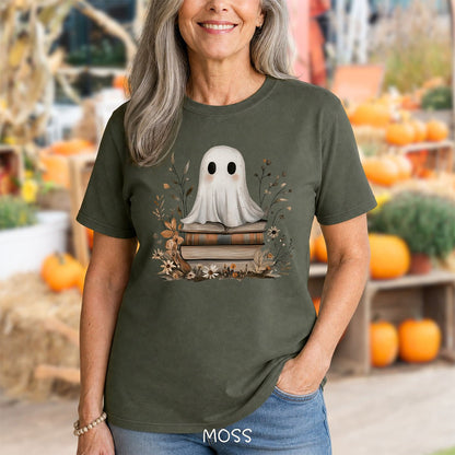 Cute Halloween Ghost Reading T-Shirt