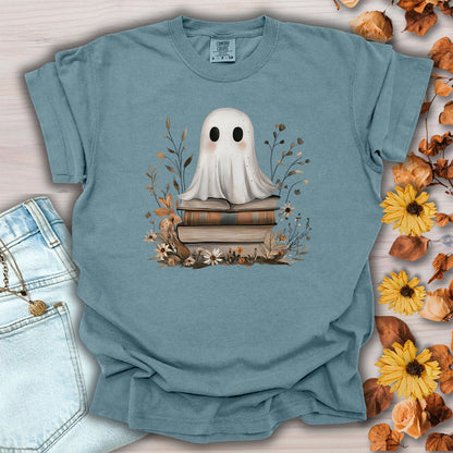 Cute Halloween Ghost Reading T-Shirt
