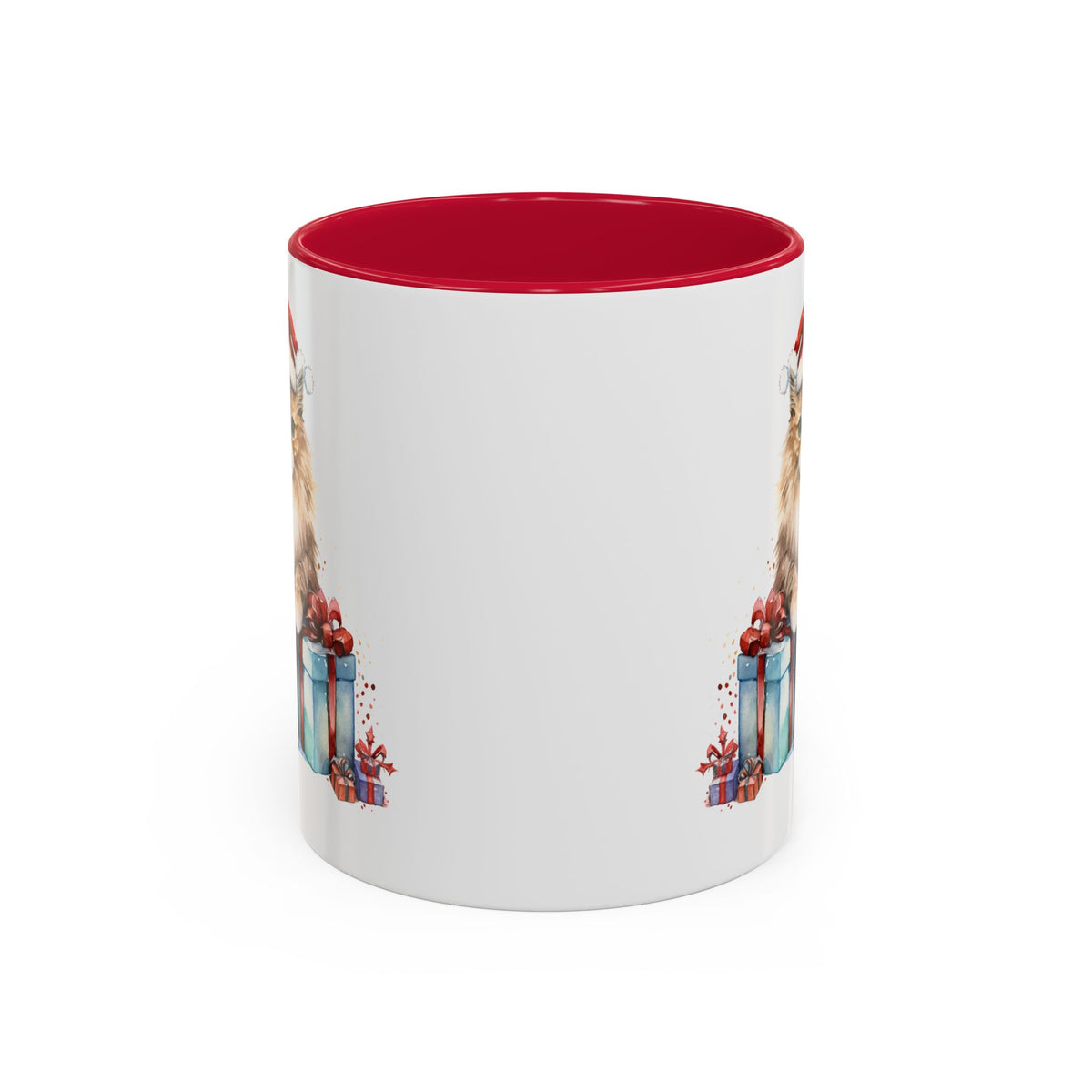 Cute Kitty with Santa Hat & Presents Mug (11/15oz)