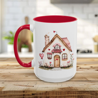 Cute Pink Valentine's Cottage Mug (11/15oz)