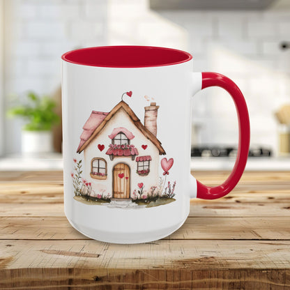 Cute Pink Valentine's Cottage Mug (11/15oz)