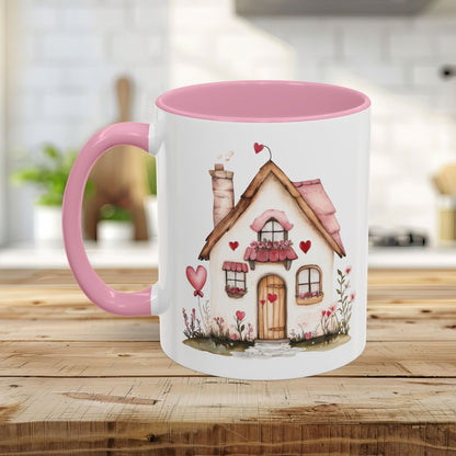 Cute Pink Valentine's Cottage Mug (11/15oz)