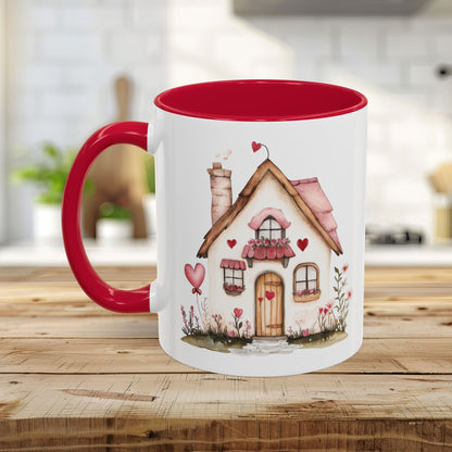 Cute Pink Valentine's Cottage Mug (11/15oz)