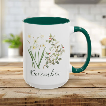 December Birth Month Flowers Mug
