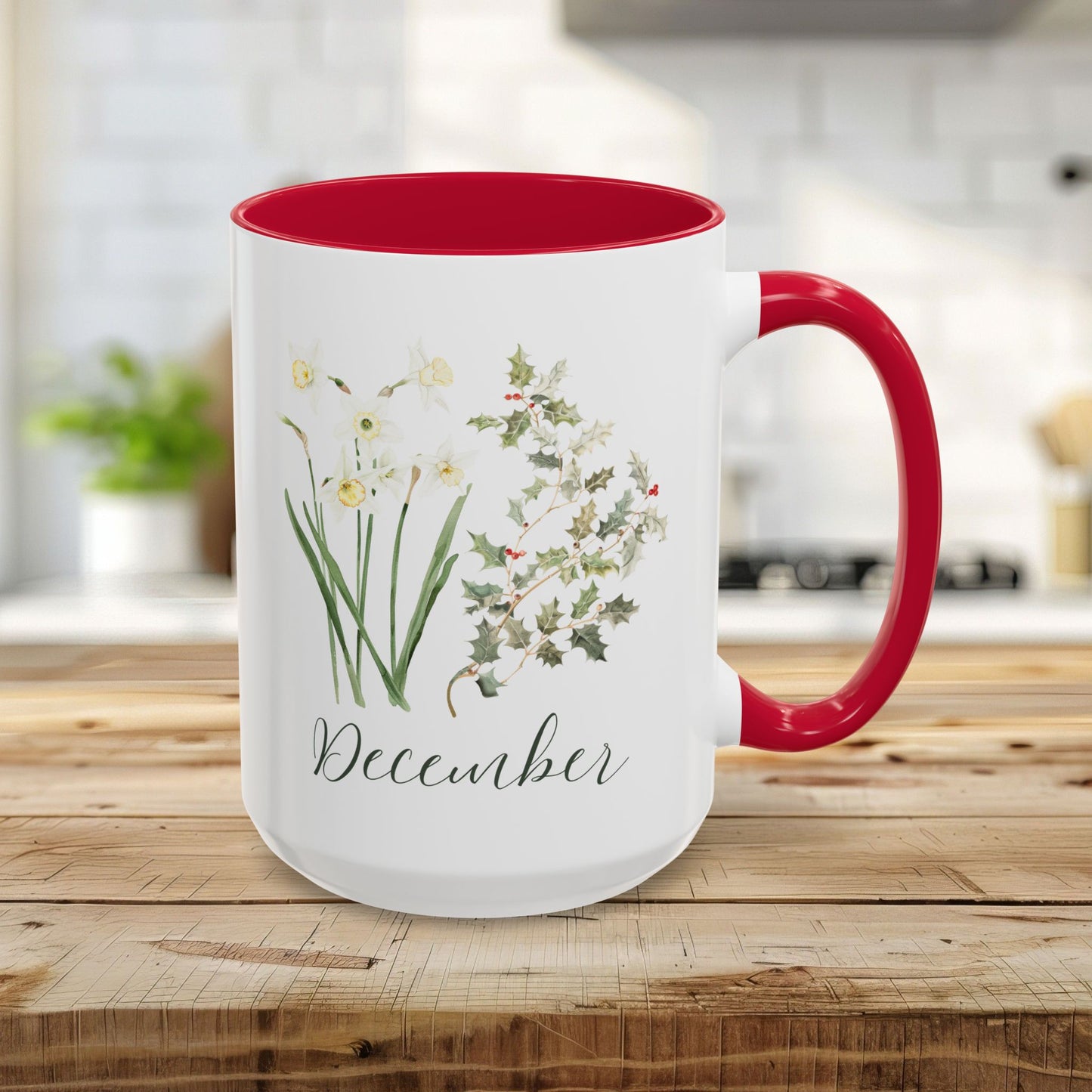 December Birth Month Flowers Mug