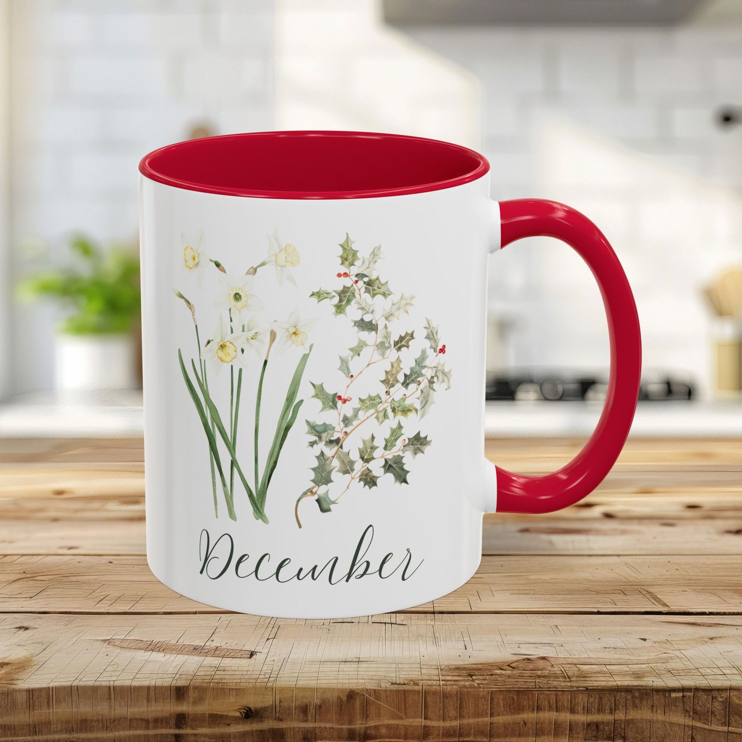 December Birth Month Flowers Mug