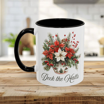 Deck the Halls Holiday Poinsettia Mug (11/15oz)