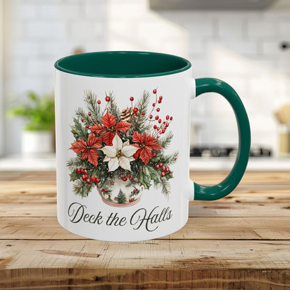 Deck the Halls Holiday Poinsettia Mug (11/15oz)