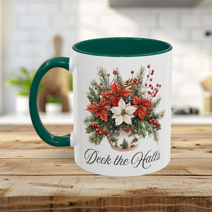 Deck the Halls Holiday Poinsettia Mug (11/15oz)