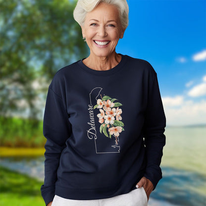 Delaware State Flower Sweatshirt - Peach Blossoms