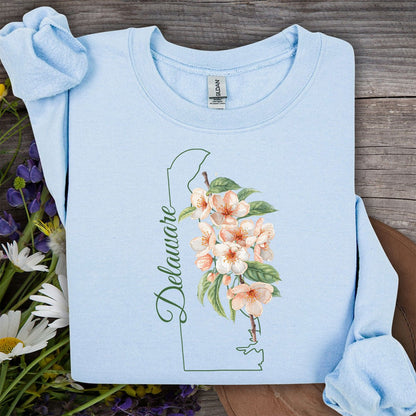 Delaware State Flower Sweatshirt - Peach Blossoms