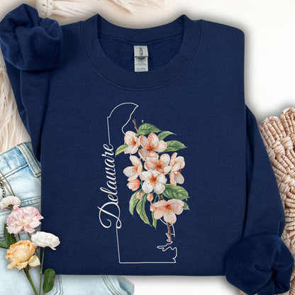 Delaware State Flower Sweatshirt - Peach Blossoms