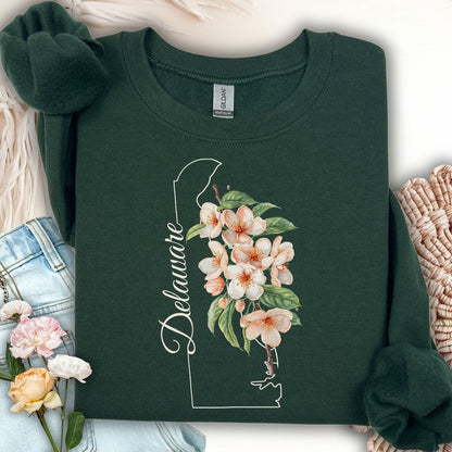 Delaware State Flower Sweatshirt - Peach Blossoms