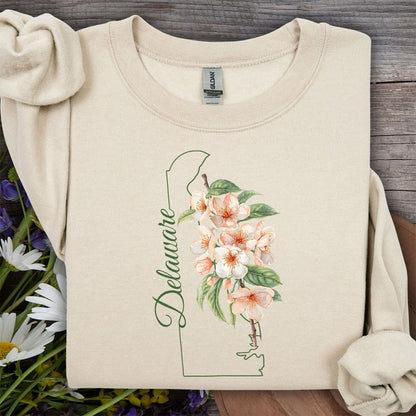 Delaware State Flower Sweatshirt - Peach Blossoms