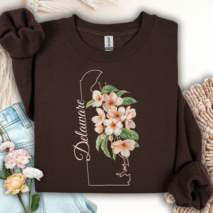 Delaware State Flower Sweatshirt - Peach Blossoms