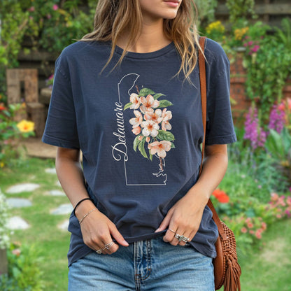 Delaware State Flower T-Shirt — Peach Blossoms