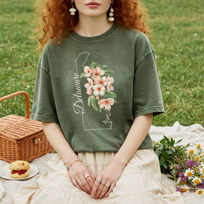 Delaware State Flower T-Shirt — Peach Blossoms