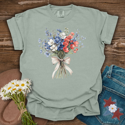 Delicate Patriotic Bouquet with Ribbon T-Shirt