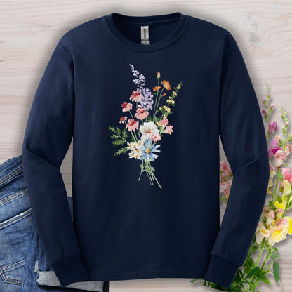 Delicate Summer Wildflowers Long Sleeve Tee