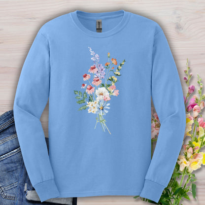 Delicate Summer Wildflowers Long Sleeve Tee