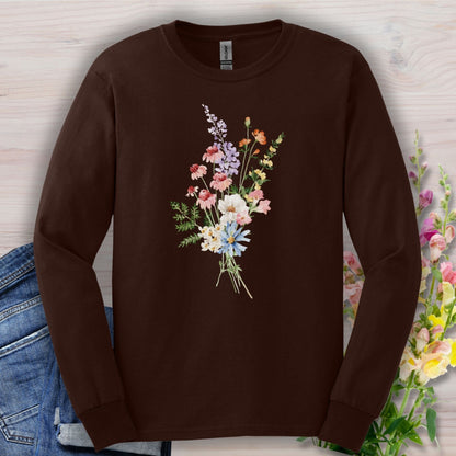 Delicate Summer Wildflowers Long Sleeve Tee