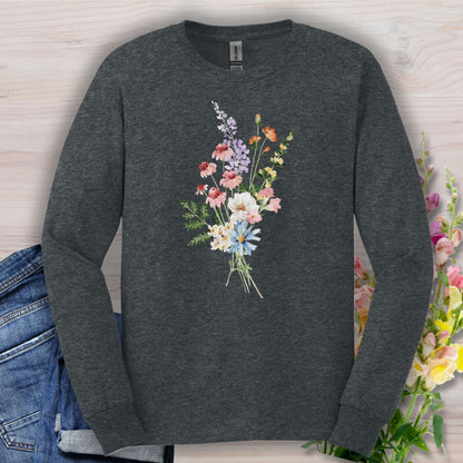 Delicate Summer Wildflowers Long Sleeve Tee