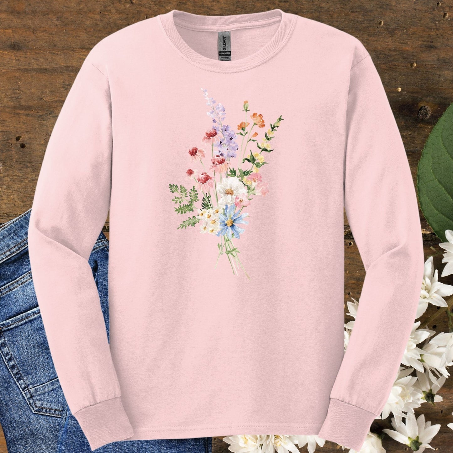 Delicate Summer Wildflowers Long Sleeve Tee