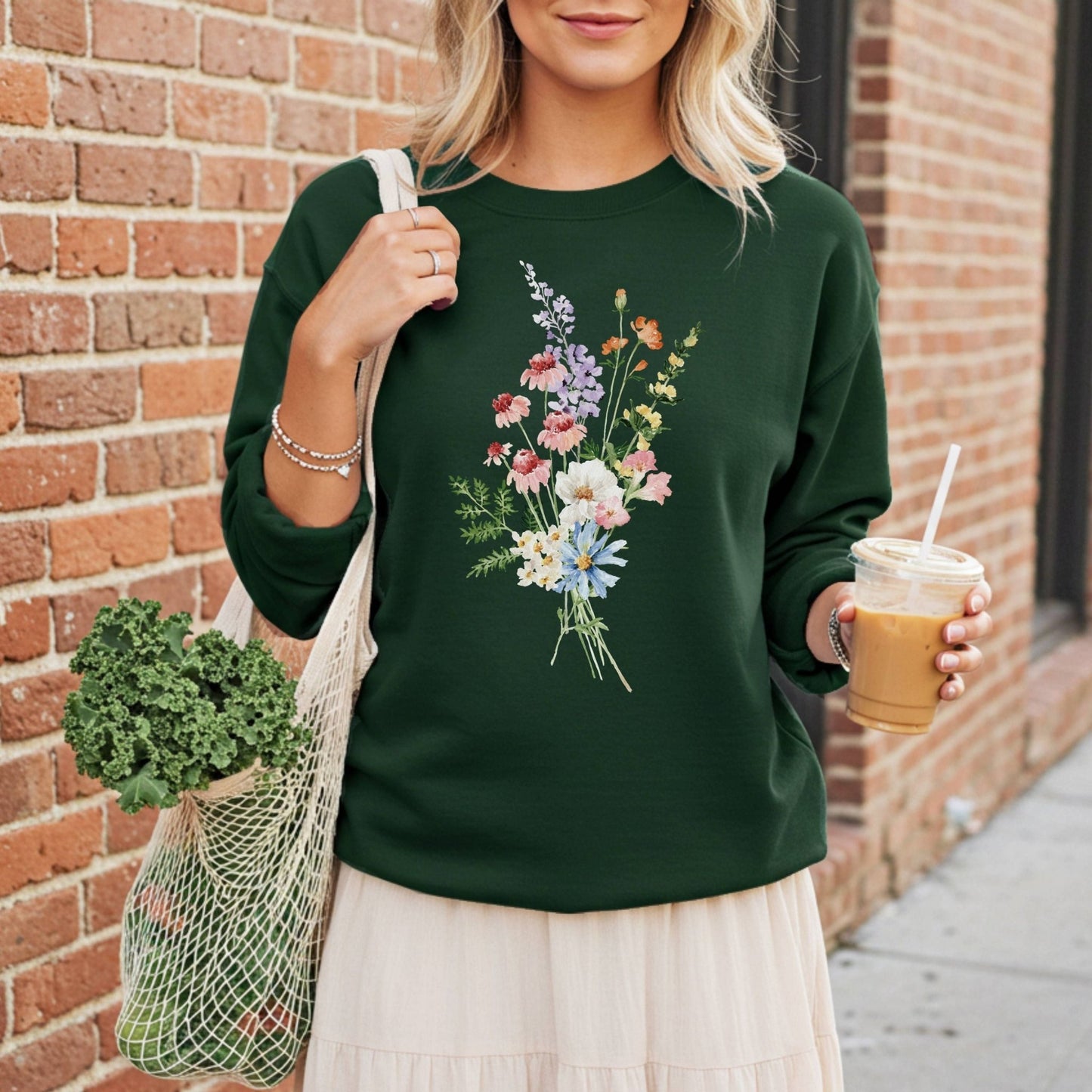 Delicate Summer Wildflowers Sweatshirt