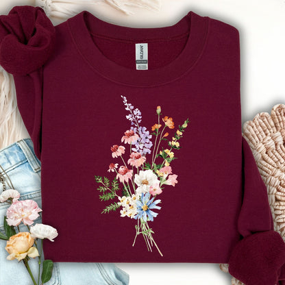 Delicate Summer Wildflowers Sweatshirt