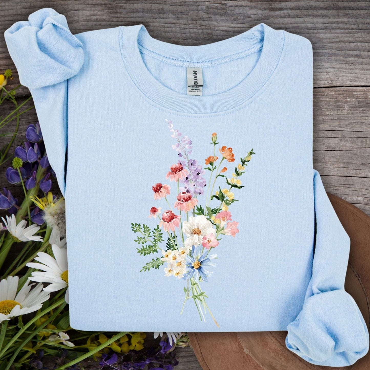 Delicate Summer Wildflowers Sweatshirt