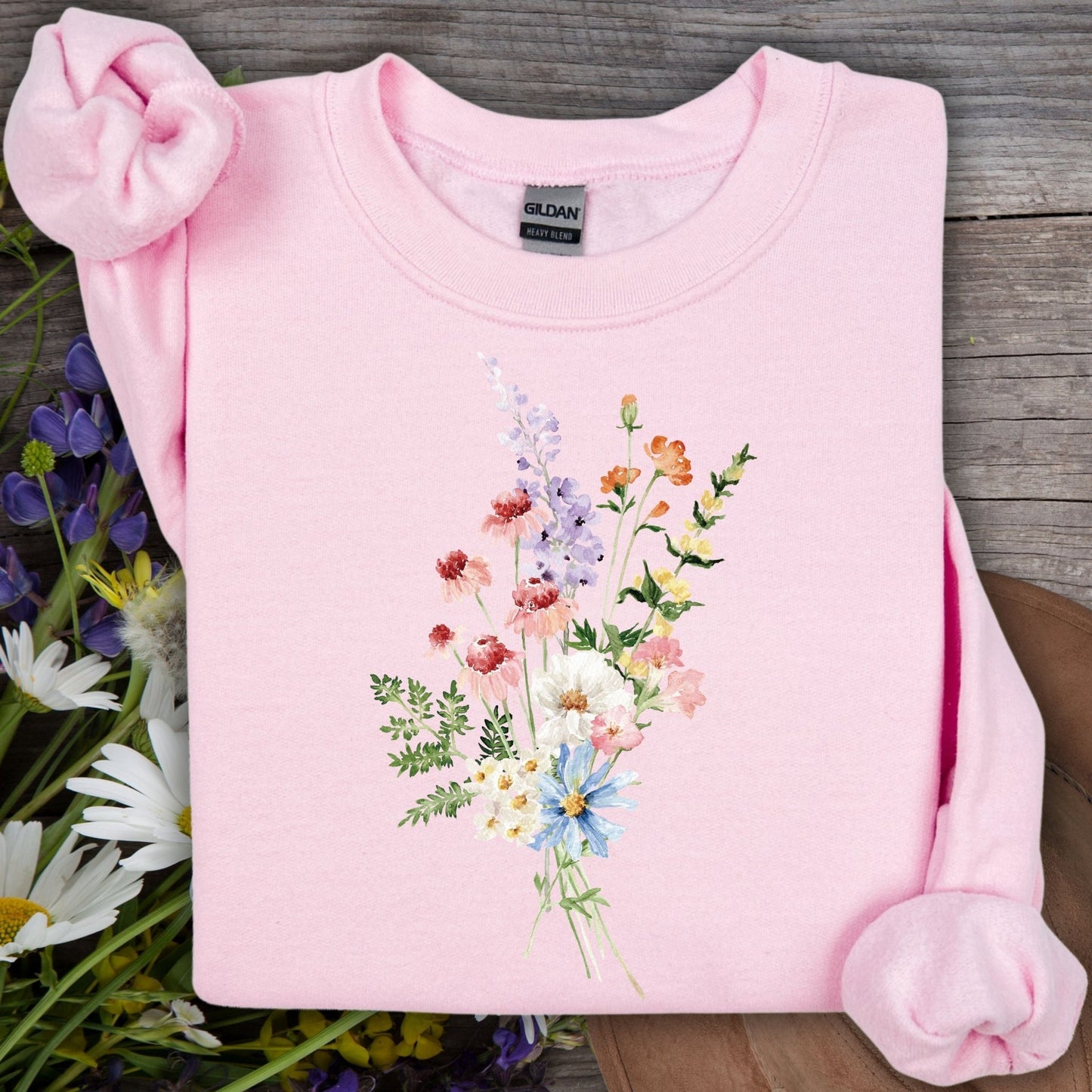Delicate Summer Wildflowers Sweatshirt