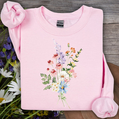 Delicate Summer Wildflowers Sweatshirt