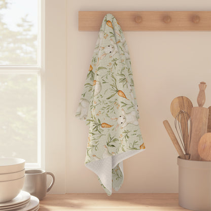 Easter Bunny & Carrot Microfiber Tea Towel