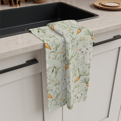 Easter Bunny & Carrot Microfiber Tea Towel