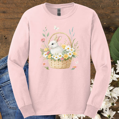 Easter Bunny's Floral Basket Long Sleeve Tee