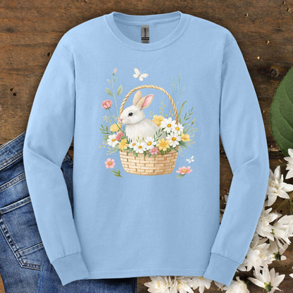 Easter Bunny's Floral Basket Long Sleeve Tee