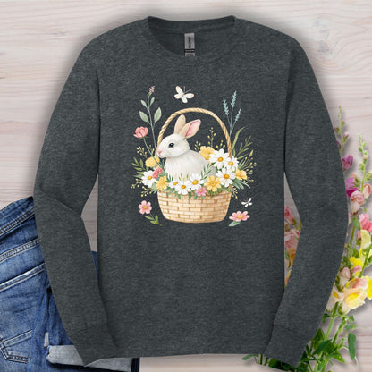 Easter Bunny's Floral Basket Long Sleeve Tee