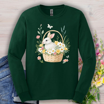 Easter Bunny's Floral Basket Long Sleeve Tee