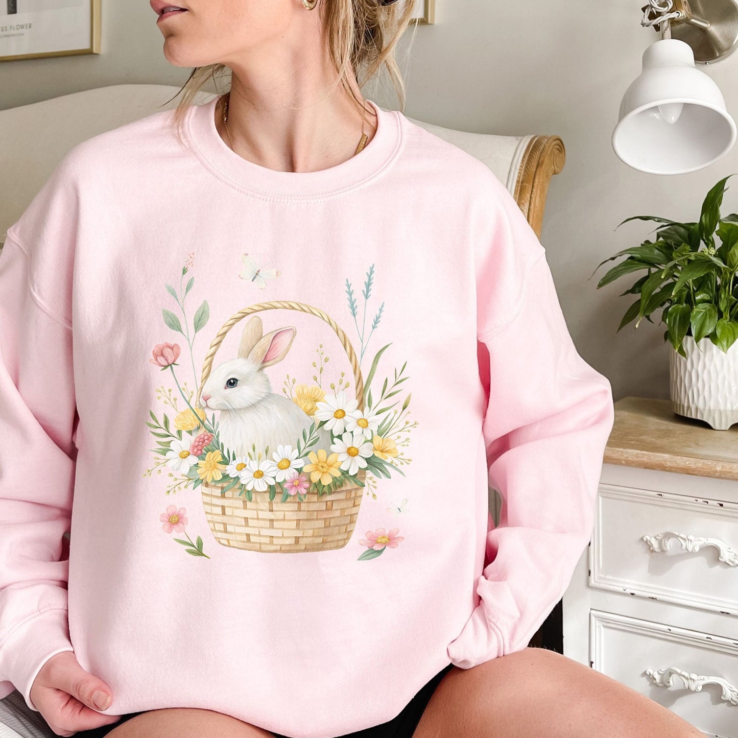 Easter Bunny's Floral Basket Sweatshirt