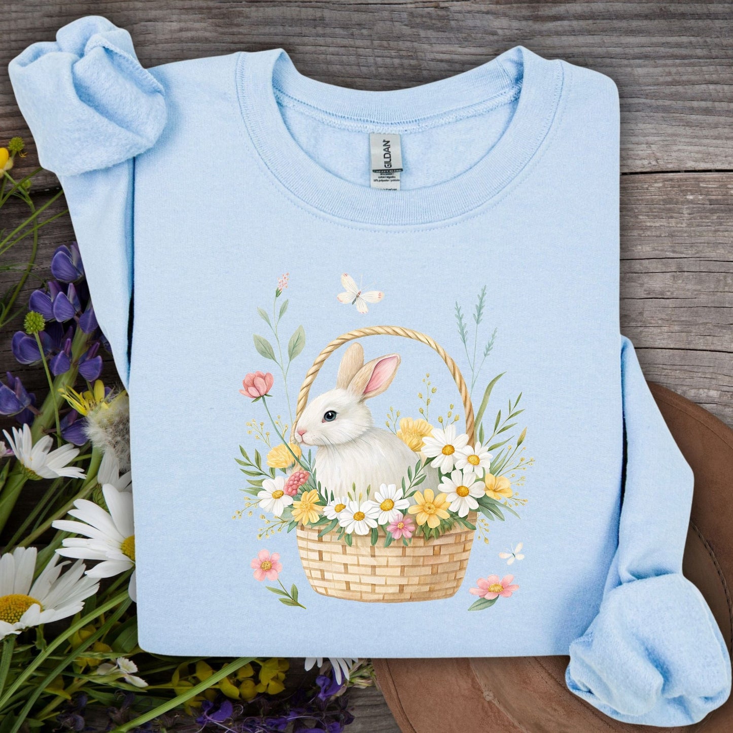Easter Bunny's Floral Basket Sweatshirt