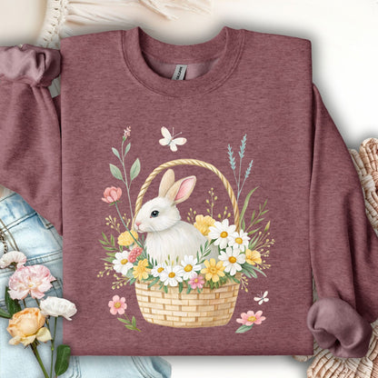 Easter Bunny's Floral Basket Sweatshirt